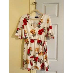 PrettyLittle Thing Faux Wrap Floral Dress